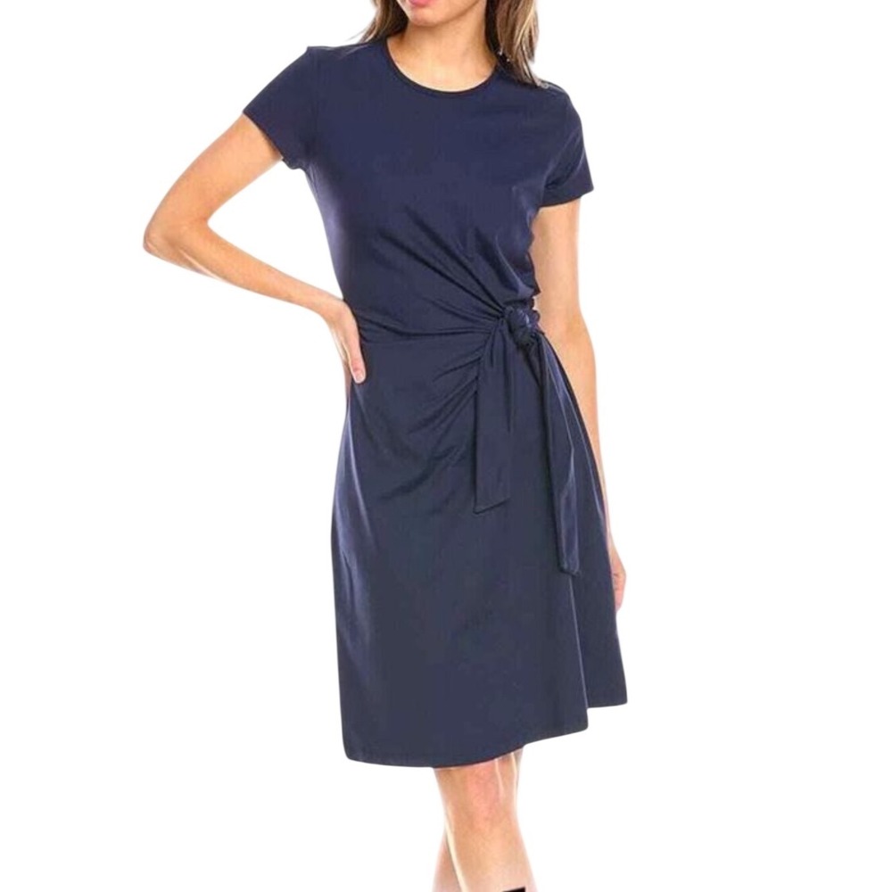 J.McLaughlin Side Tie Knot Modal T-Shirt Dress Womens Medium Navy Blue